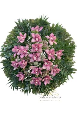 80cm Álló koszorú rózsaszín orchideából