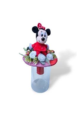 Óvodai ballagási csokor piros Minnie egérrel