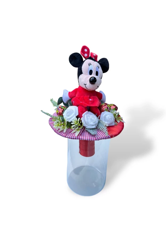 Óvodai ballagási csokor piros Minnie egérrel
